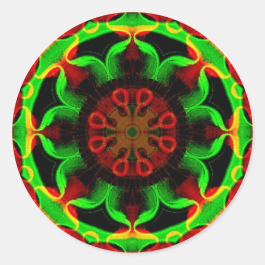 Psychedelisch Kaleidoscope Mandala Runder Aufkleber (Vorderseite)