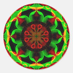 Psychedelisch Kaleidoscope Mandala Runder Aufkleber