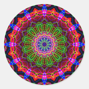 Psychedelisch Kaleidoscope Mandala Runder Aufkleber