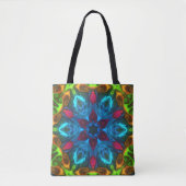 Psychedelisch Kaleidoskop Blau Rosa und Grün Tasche (Vorderseite)
