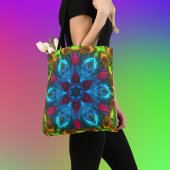 Psychedelisch Kaleidoskop Blau Rosa und Grün Tasche