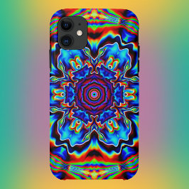 Psychedelisch Kaleidoskop Blau Rot und Grün Case-Mate iPhone Hülle
