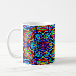 Psychedelisch Kaleidoskop Blau Rot und Grün Kaffeetasse