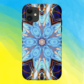Psychedelisch Kaleidoskop Blume Blau und Orange Case-Mate iPhone Hülle