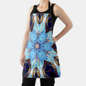 Psychedelisch Kaleidoskop Blume Blau und Orange Schürze (InSitu)