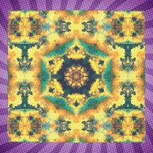 Psychedelisch Kaleidoskop Gelb Blau und Grün