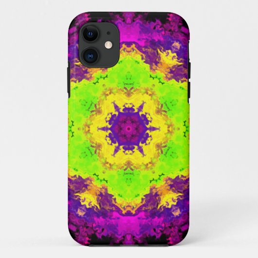 Psychedelisch Kaleidoskop Gelb und Lila Case-Mate iPhone Hülle (Rückseite)