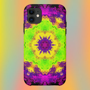 Psychedelisch Kaleidoskop Gelb und Lila Case-Mate iPhone Hülle