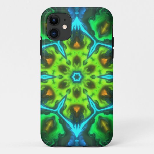 Psychedelisch Kaleidoskop Grün Blau und Orange Case-Mate iPhone Hülle (Rückseite)