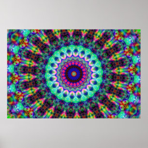Psychedelisch Kaleidoskop Konst Poster