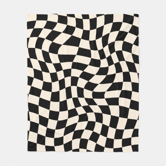 Psychedelisch-karierte Groovy Grid Fleecedecke (Vorderseite)