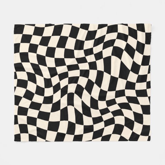 Psychedelisch-karierte Groovy Grid Fleecedecke (Vorderseite (Horizontal))