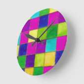 Psychedelisch, kirchlich gestanzter Glass Neon Hip Runde Wanduhr (Winkel)