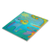 Psychedelisch Kitty Abstrakt Cat Painting Fliese (Seite)