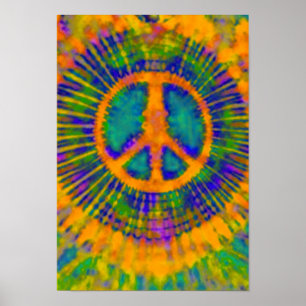 Psychedelisch Krawatte Dye Peace Sign Fine Art Poster