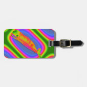Psychedelisch lächelndes Wal-Gepäckanhänger Gepäckanhänger (Vorderseite horizontal)