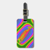 Psychedelisch lächelndes Wal-Gepäckanhänger Gepäckanhänger (Vorderseite vertikal)
