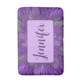 Psychedelisch Lila Blume Abstrakt Fraktal Name Badematte (Vorderseite Vertikal)