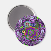 Psychedelisch Lila Paisley Magnet (Vorderseite/Rückseite)