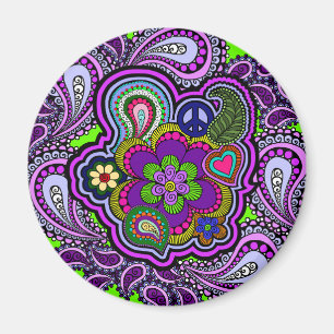 Psychedelisch Lila Paisley Magnet