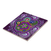 Psychedelisch Lila Paisley Tile Fliese (Seite)