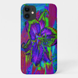Psychedelisch Lila und Limettengrüne Lily-Blume Case-Mate iPhone Hülle