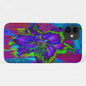 Psychedelisch Lila und Limettengrüne Lily-Blume Case-Mate iPhone Hülle (Rückseite (Horizontal))