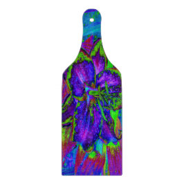 Psychedelisch Lila und Limettengrüne Lily-Blume Schneidebrett