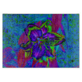 Psychedelisch Lila und Limettengrüne Lily-Blume Schneidebrett (Vorderseite)