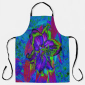 Psychedelisch Lila und Limettengrüne Lily-Blume Schürze (Vorderseite)