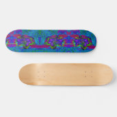 Psychedelisch Lila und Limettengrüne Lily-Blume Skateboard (Horizontal)