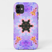 Psychedelisch Mandala Blume Blau Rosa und Gelb Case-Mate iPhone Hülle (Rückseite)