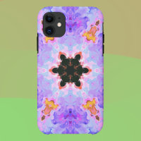Psychedelisch Mandala Blume Blau Rosa und Gelb