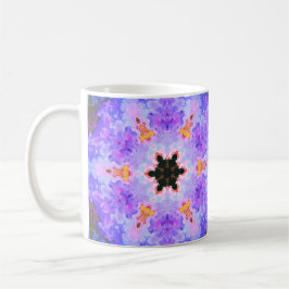 Psychedelisch Mandala Blume Blau Rosa und Gelb Kaffeetasse