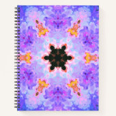 Psychedelisch Mandala Blume Blau Rosa und Gelb Notizblock (Vorderseite)