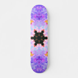 Psychedelisch Mandala Blume Blau Rosa und Gelb Skateboard