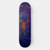 Psychedelisch Melting Skull Mushroom Galaxy Skateboard (Vorderseite)