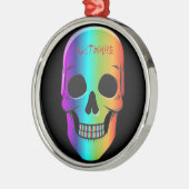 Psychedelisch Mensch Schädel Thunder_Cove Ornament Aus Metall (Links)