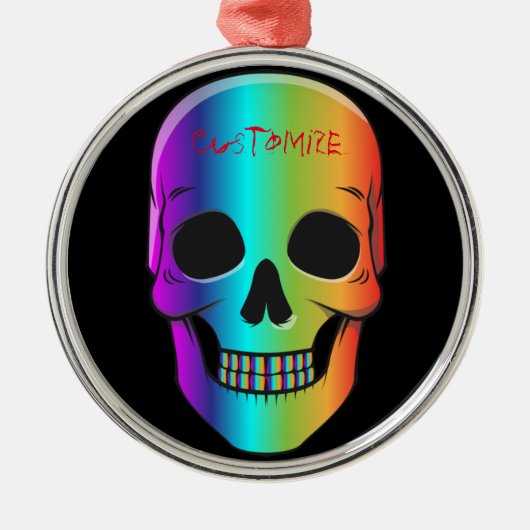 Psychedelisch Mensch Schädel Thunder_Cove Ornament Aus Metall (Vorne)