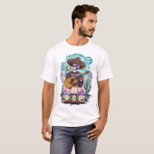 Psychedelisch mexikanische Skelettgetränke Tequila T-Shirt (Vorne ganz)