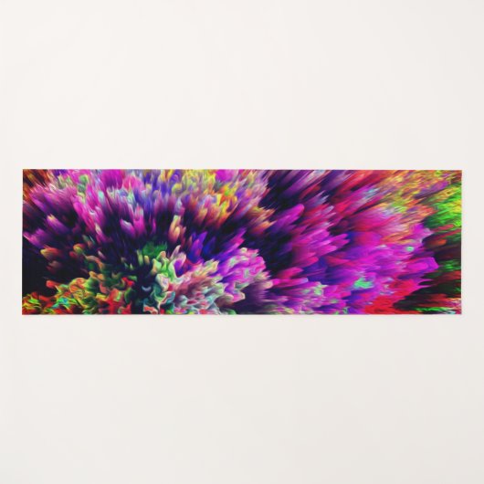 Psychedelisch-Multicolor-Abstraktes Farbmeer Yogamatte (Vorderseite (Horizontal))