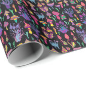 Psychedelisch Mushrooms Rainbow Colors Pattern Geschenkpapier (Rolleneckpunkt)