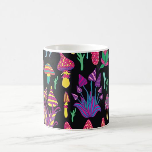 Psychedelisch Mushrooms Rainbow Colors Pattern Kaffeetasse (Mittel)