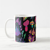 Psychedelisch Mushrooms Rainbow Colors Pattern Kaffeetasse (Links)