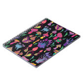 Psychedelisch Mushrooms Rainbow Colors Pattern Notizblock (Linke Seite)
