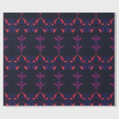Psychedelisch Neon Blume Jugendstil-Muster Geschenkpapier (Flach)