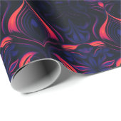 Psychedelisch Neon Blume Jugendstil-Muster Geschenkpapier (Rolleneckpunkt)