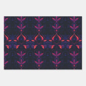 Psychedelisch Neon Blume Jugendstil-Muster Geschenkpapier Set (Vorderseite 3)