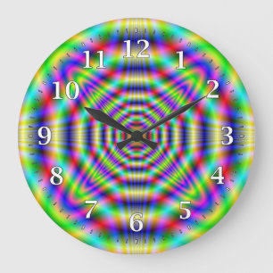 Psychedelisch Neon Decorative Wall Clock Große Wanduhr