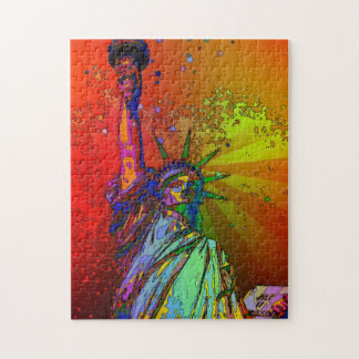 Psychedelisch NYC Rainbow Color Statue of Liberty Puzzle